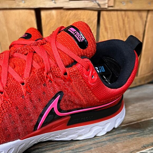 Nike React Infinity Run Flyknit 2 Chile Red DM8073-600 Running Shoes Womens 6.5 - Picture 4 of 11